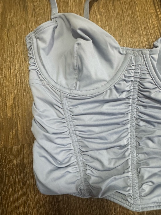 Gilly Hicks Womens Ruched Babydoll Corset Top Sz S Y2K Coquette Fairy Milkmaid - Picture 2 of 8